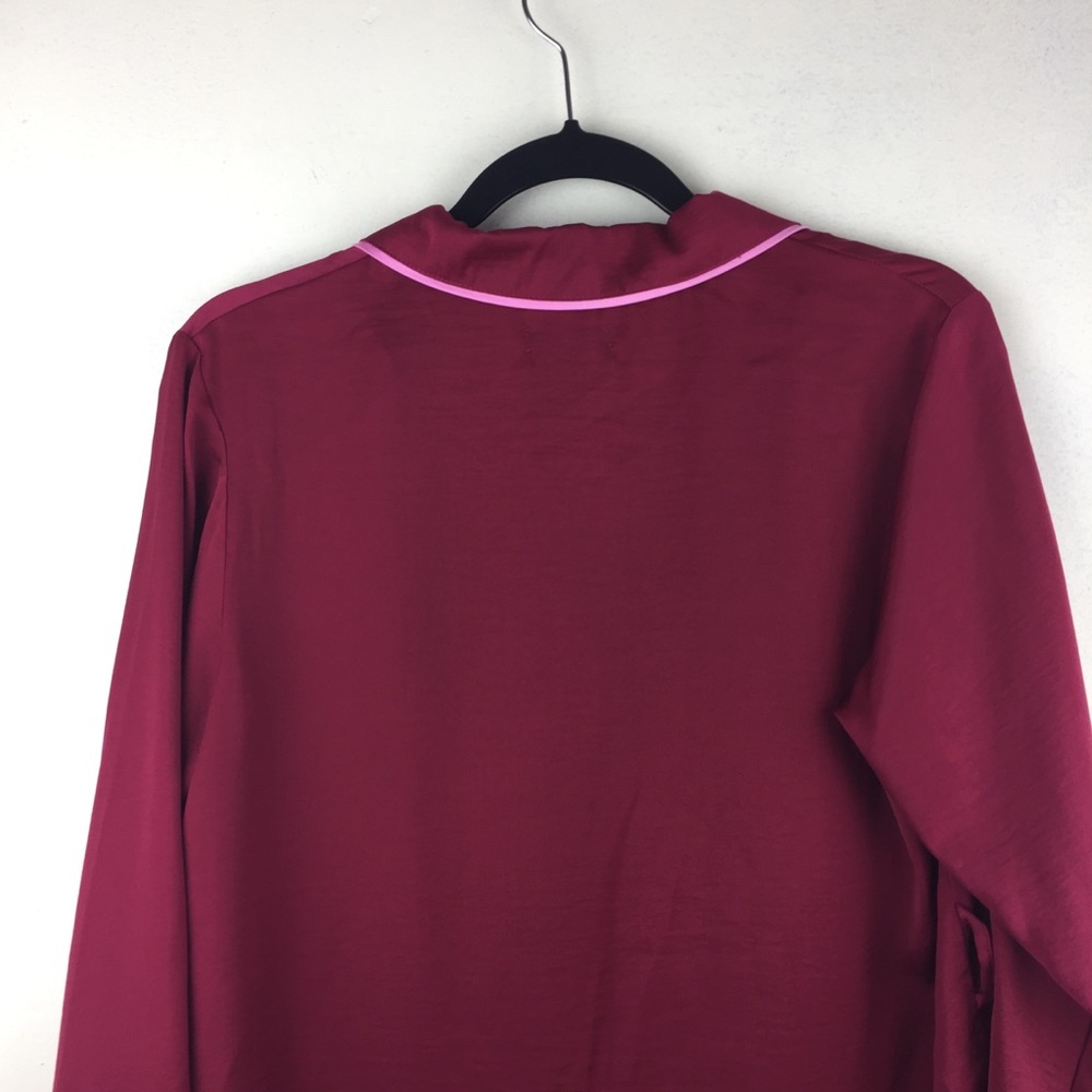 Room Service Red Pink Soft Sleepwear Lounge Top - Picture 8 of 11
